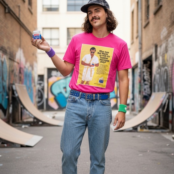 American Apparel Vaseline Rod Marsh Graphic Tee Pink Regular - Picture 2 of 9